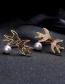 Fashion White Swallow&pearl Decorated Opening Ring