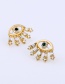 Fashion Gold Color Diamond Decorated Eyes Shape Earrings