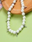 Fashion White Rivets&pearls Decorated Simple Necklace