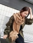 Fashion Beige Tassel Decorated Pure Color Scarf