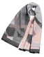 Fashion Pink+gray Geometric Shape Pattern Design Dual-use Scarf