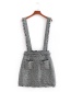 Fashion Gray Tassel Decorated Pure Color Mini Skirt