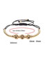Fashion Rose Gold Rhombus Shape Decorated Hand-woven Bracelet