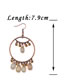 Fashion Beige Beads Decorated Circular Ring Earrings