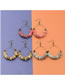 Fashion Pink Irregular Shape Design Circular Ring Earrings