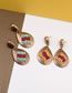 Vinatge Yellow+red Beads Decorated Hollow Out Earrings
