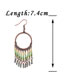 Vinatge Brown Beads Decorated Long Tassel Earrings