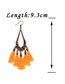 Vinatge Red Tassel Decorated Hollow Out Earrings