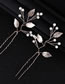Fashion Silver Color Pearls&leaf Design U Shape Hair Accessory