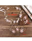 Fashion Pink Flowers&pearls Decorated Bride Hairpin(3pcs)