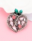 Fashion Multi-color Full Diamond Design Apple Shape Brooch