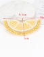 Fashion Yellow Full Pearls Design Lemon Shape Brooch