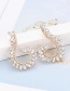 Elegant Champagne Oval Shape Diamond Decorated Pure Color Earrings