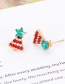Elegant Multi-color Christmas Tree Shape Design Simple Earrings