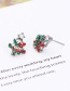 Elegant Multi-color Christmas Tree Shape Design Hollow Out Earrings