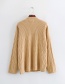 Fashion Khaki Round Neckline Design Pure Color Sweater