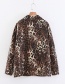 Fashion Brown Leopard Pattern Decorated Simple Coat
