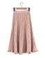 Fashion Gray Pure Color Decorated Knitted Skirt