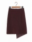 Fashion Coffee Irregular Shape Design Knitted Skirt