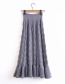 Fashion Gray Rhombus Shape Pattern Design Pure Color Skirt