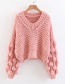 Fashion Gray V Neckline Design Pure Color Sweater