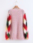 Fashion Pink Rhombus Shape Pattern Design Simple Sweater