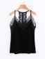 Fashion Black V Neckline Design Pure Color Vest