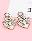 Elegant White Geometric Shape Diamond Design Earrings