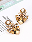 Elegant Champagne Geometric Shape Diamond Design Earrings