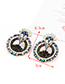 Elegant Blue Full Diamond Design Hollow Out Earrings