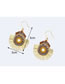 Fashion Gold Color+yellow Round Shape Design Hollow Out Earrings