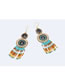 Fashion Multi-color Full Beads Decorated Long Tassel Earrings