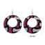 Bohemia Plum Red Stripe Pattern Design Hollow Out Earrings