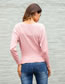 Fashion Pink Tying Strap Design Pure Color Sweater