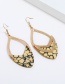 Fashion Gold Olor Oval Shape Design Hollow Out Earrings