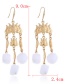 Fashion Gold Color Fuzzy Balls Decorated Long Earrings