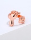 Fashion Rose Gold Foot Shape Design Pure Color Ring
