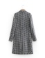 Fashion Black Grid Pattern Decorated Long Overcoat