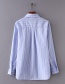 Fashion Blue Stripe Pattern Design Long Sleeves Shirt