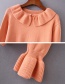 Fashion Orange Round Neckline Design Pure Color Sweater