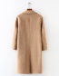 Fashion Apricot Pure Color Design Long Sleeves Overcoat
