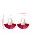Fashion White Hollow Out Design Oval Shape Earrings