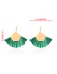 Fashion Green Pure Color Design Sector Shape Earrings