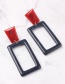Fashion Claret Red+blue Square Shape Design Long Earrings