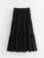 Elegant Black Pure Color Design High-waist Skirt