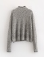 Elegant Gray High Neckline Design Long Sleeves Sweater