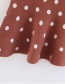 Elegant Brown Dots Pattern Decorated Knitted Fishtail Skirt