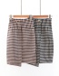 Elegant Coffee Grid Pattern Design Knitted Skirt