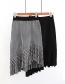 Elegant Black+white Grid Pattern Design Irregular Shape Skirt