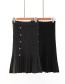 Elegant Black Pure Color Decorated Knitted Skirt